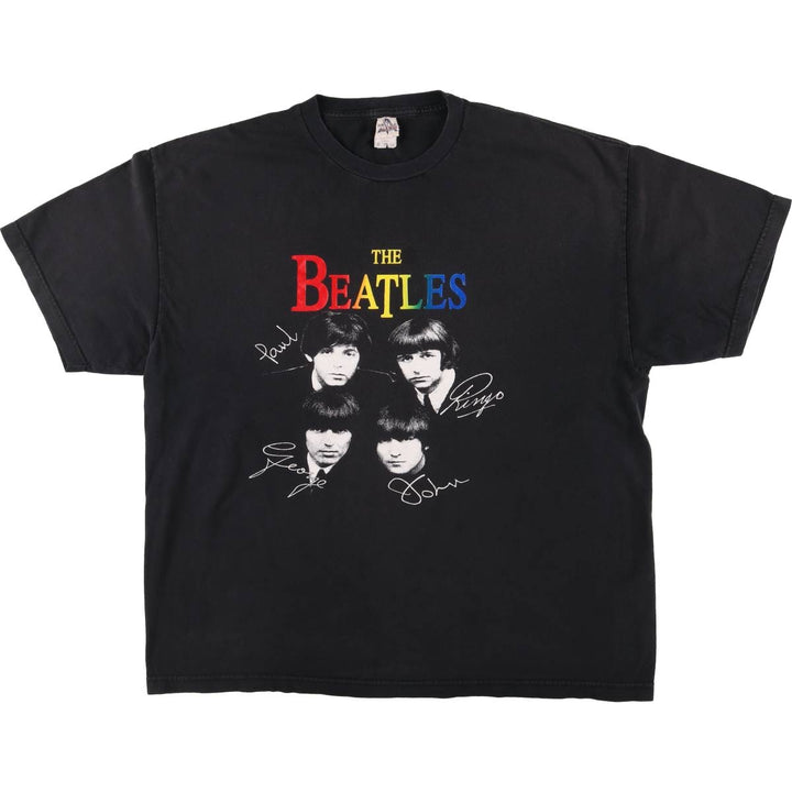 00'S ALSTYLE THE BEATLES Band T-shirt, Band Tee, Men's XXL size, Short sleeve, Vintage cotton black type Vintage Second Hand