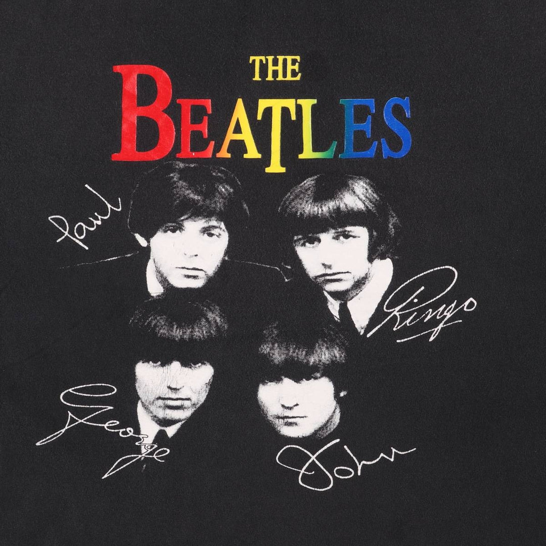 00'S ALSTYLE THE BEATLES Band T-shirt, Band Tee, Men's XXL size, Short sleeve, Vintage cotton black type Vintage Second Hand