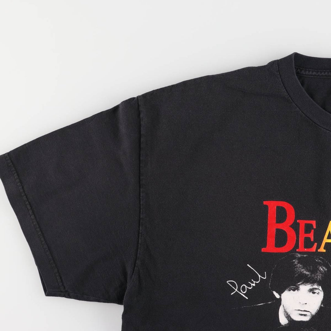 00'S ALSTYLE THE BEATLES Band T-shirt, Band Tee, Men's XXL size, Short sleeve, Vintage cotton black type Vintage Second Hand