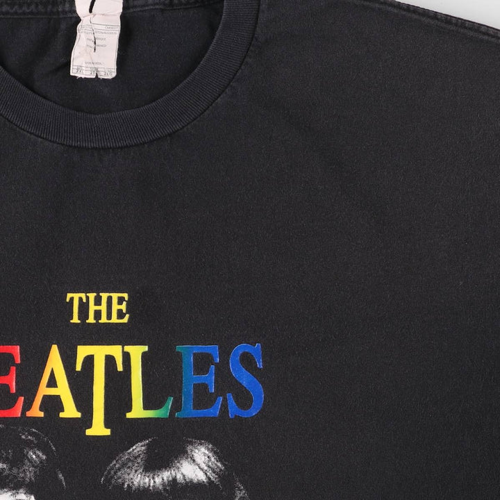00'S ALSTYLE THE BEATLES Band T-shirt, Band Tee, Men's XXL size, Short sleeve, Vintage cotton black type Vintage Second Hand