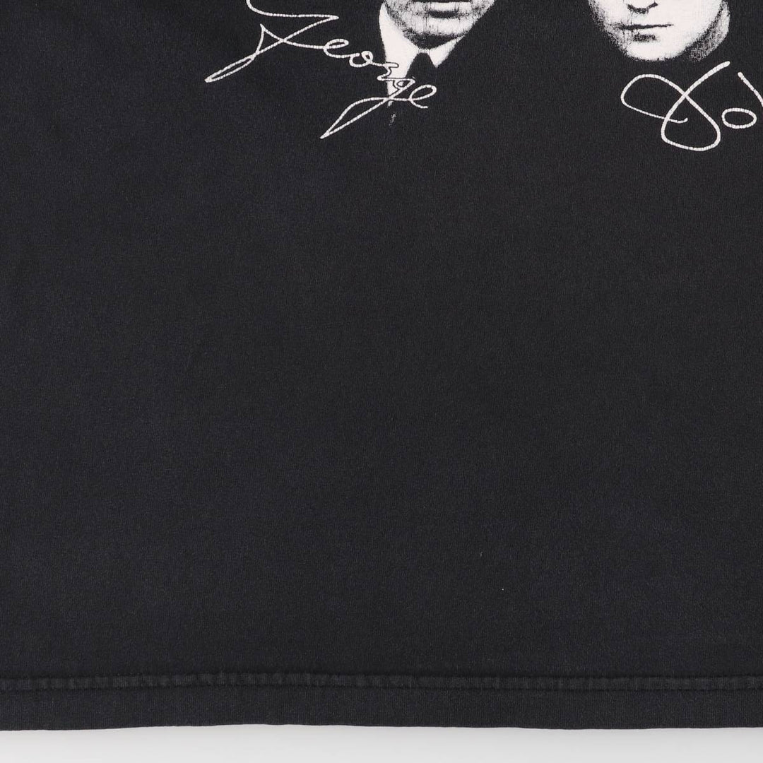 00'S ALSTYLE THE BEATLES Band T-shirt, Band Tee, Men's XXL size, Short sleeve, Vintage cotton black type Vintage Second Hand