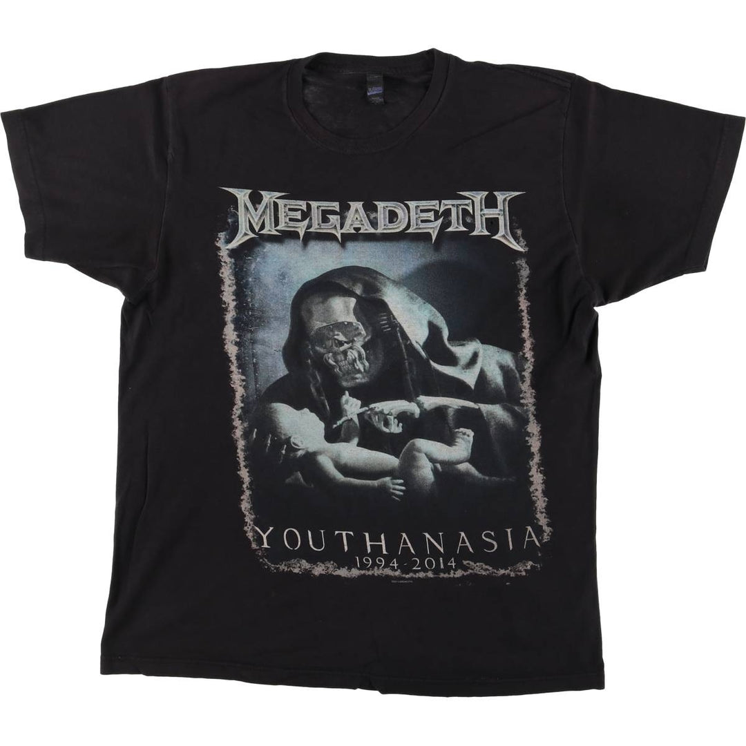 Tultex MEGADETH Band T-Shirt Band TL Men's L Size Short Sleeve cotton black type Vintage Second Hand