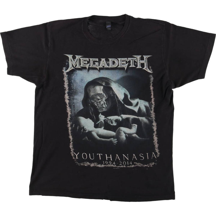 Tultex MEGADETH Band T-Shirt Band TL Men's L Size Short Sleeve cotton black type Vintage Second Hand