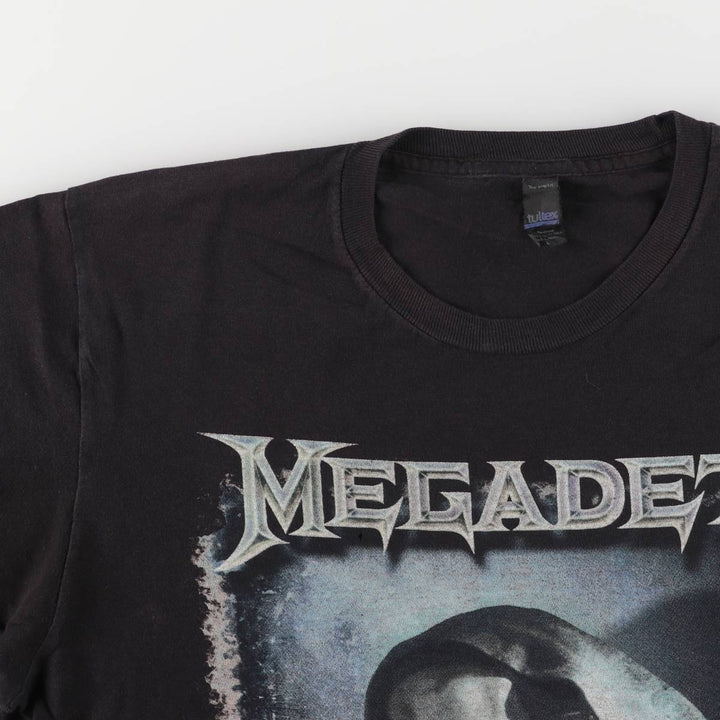 Tultex MEGADETH Band T-Shirt Band TL Men's L Size Short Sleeve cotton black type Vintage Second Hand