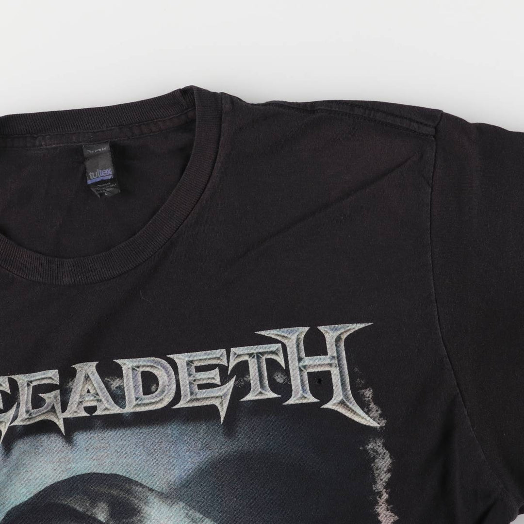 Tultex MEGADETH Band T-Shirt Band TL Men's L Size Short Sleeve cotton black type Vintage Second Hand