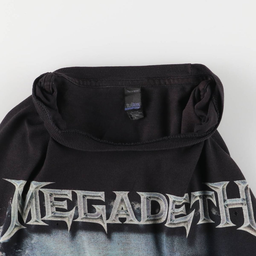 Tultex MEGADETH Band T-Shirt Band TL Men's L Size Short Sleeve cotton black type Vintage Second Hand