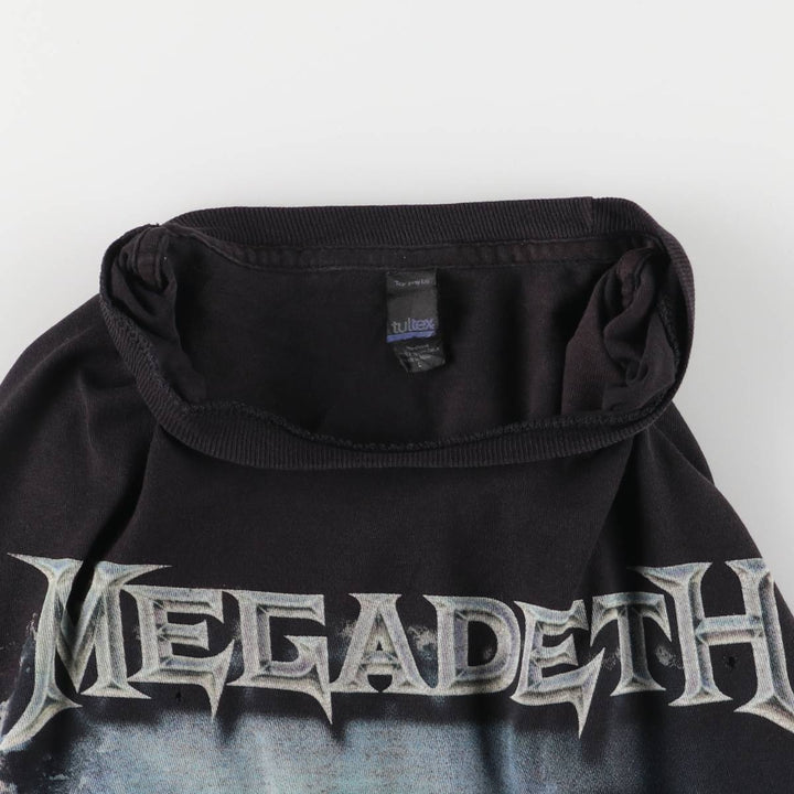 Tultex MEGADETH Band T-Shirt Band TL Men's L Size Short Sleeve cotton black type Vintage Second Hand