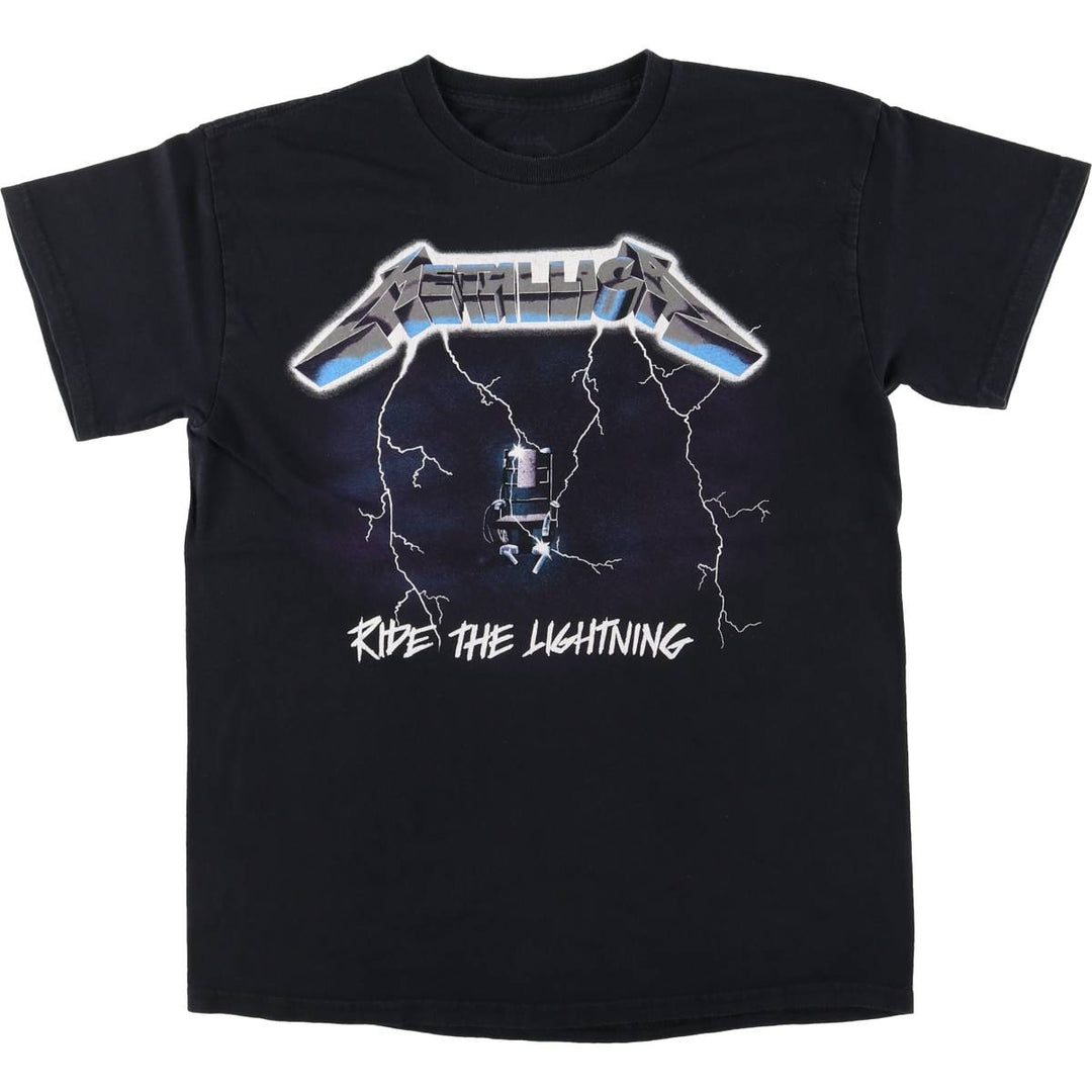 METALLICA Metallica Print Band T-Shirt Band Tee Double-sided Print Men's M cotton black type Vintage Second Hand