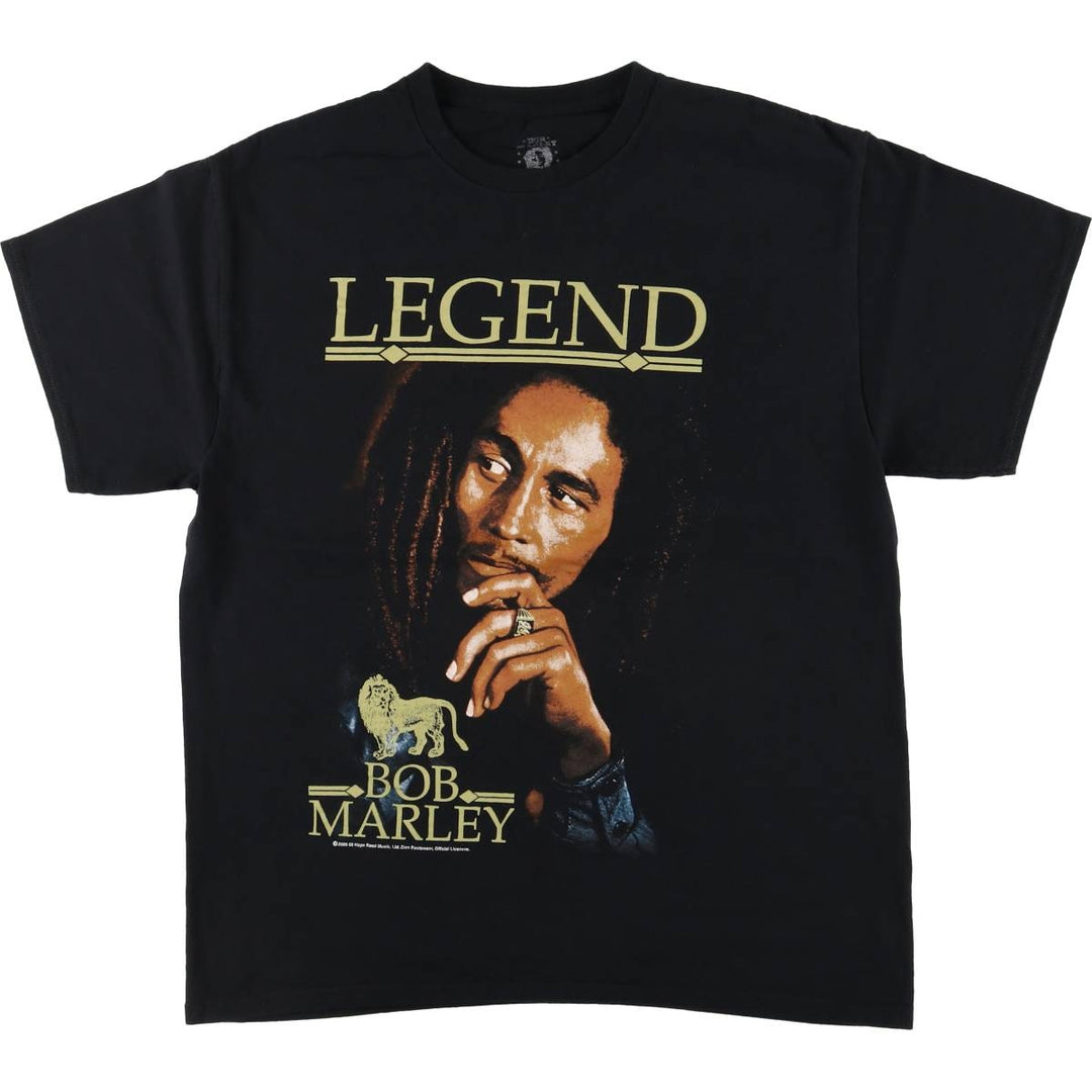 BOB MARLEY Bob Marley Band T-shirt Band T Men's L size cotton black type Vintage Second Hand