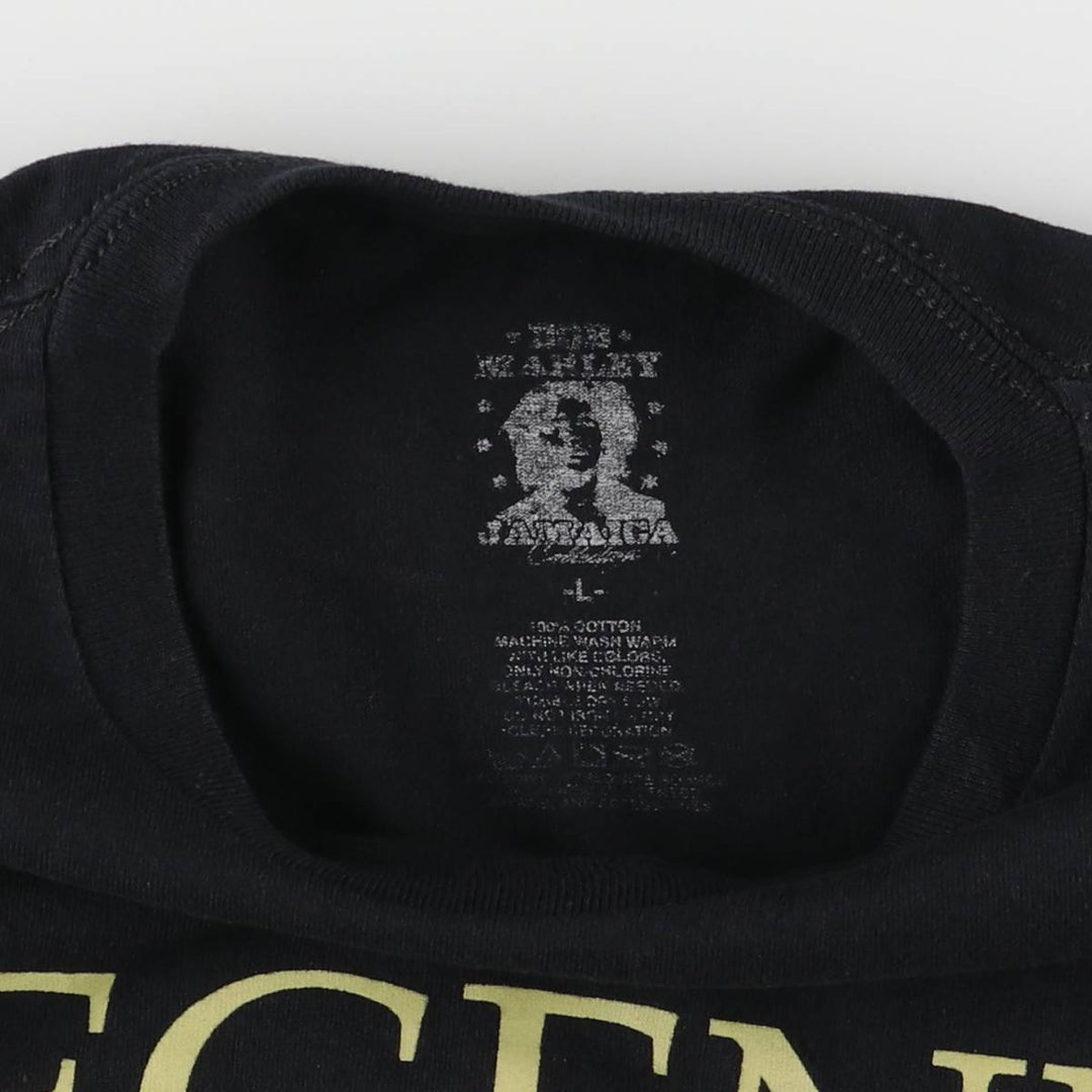 BOB MARLEY Bob Marley Band T-shirt Band T Men's L size cotton black type Vintage Second Hand