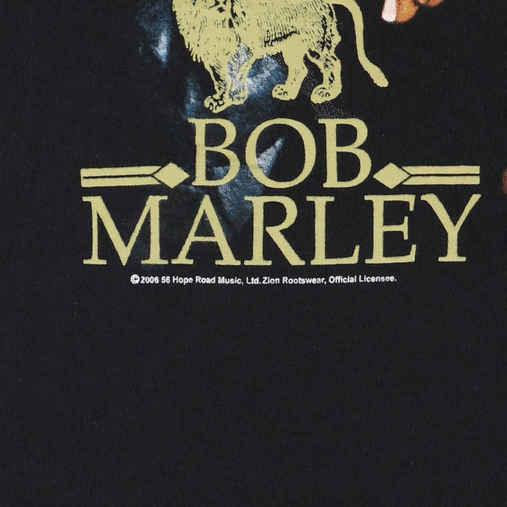 BOB MARLEY Bob Marley Band T-shirt Band T Men's L size cotton black type Vintage Second Hand