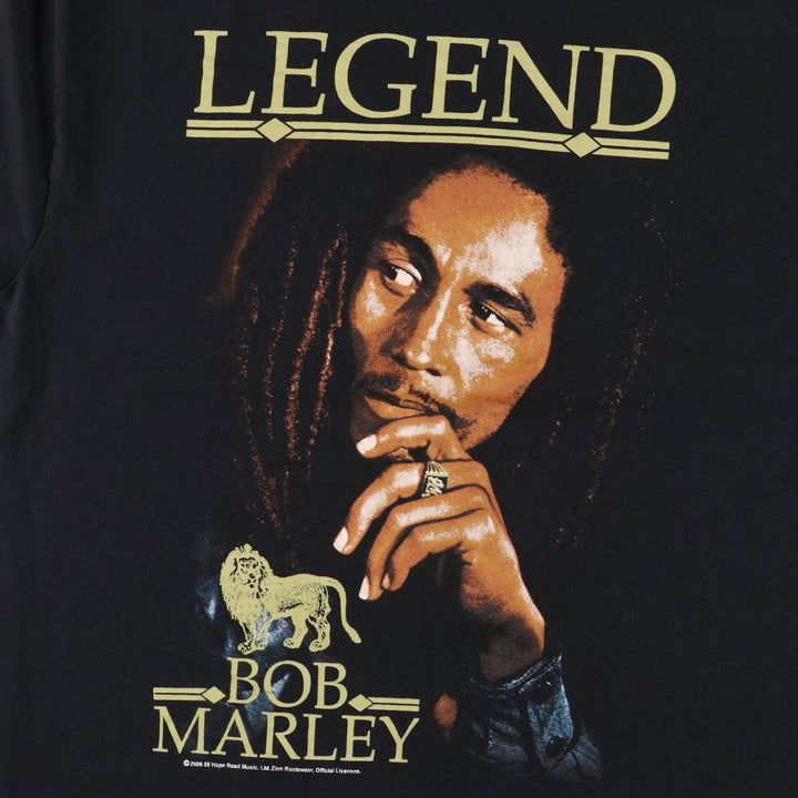 BOB MARLEY Bob Marley Band T-shirt Band T Men's L size cotton black type Vintage Second Hand