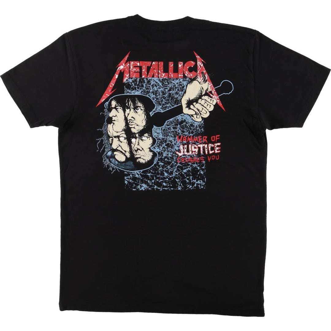 METALLICA Skull Pattern Band T-shirt Band Tee Men's M size unclear black type Vintage Second Hand