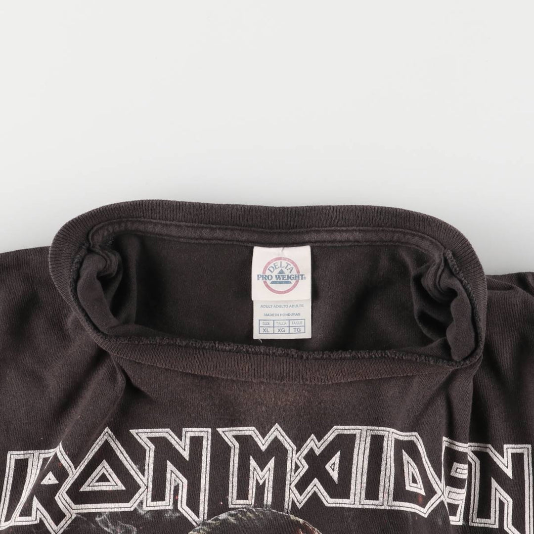 Delta Pro Weight IRON MAIDEN Band T-shirt, Band Tee, Men's XL size cotton black type Vintage Second Hand