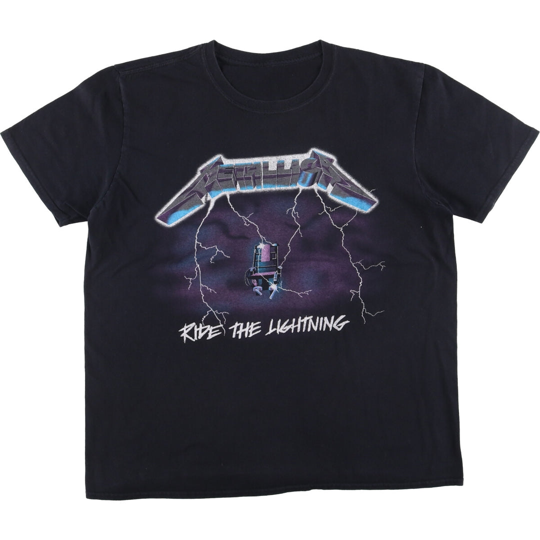 METALLICA Metallica Band T-shirt Band T Men's M size unclear black type Vintage Second Hand