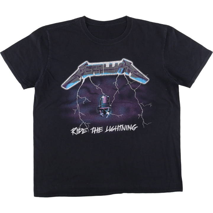 METALLICA Metallica Band T-shirt Band T Men's M size unclear black type Vintage Second Hand