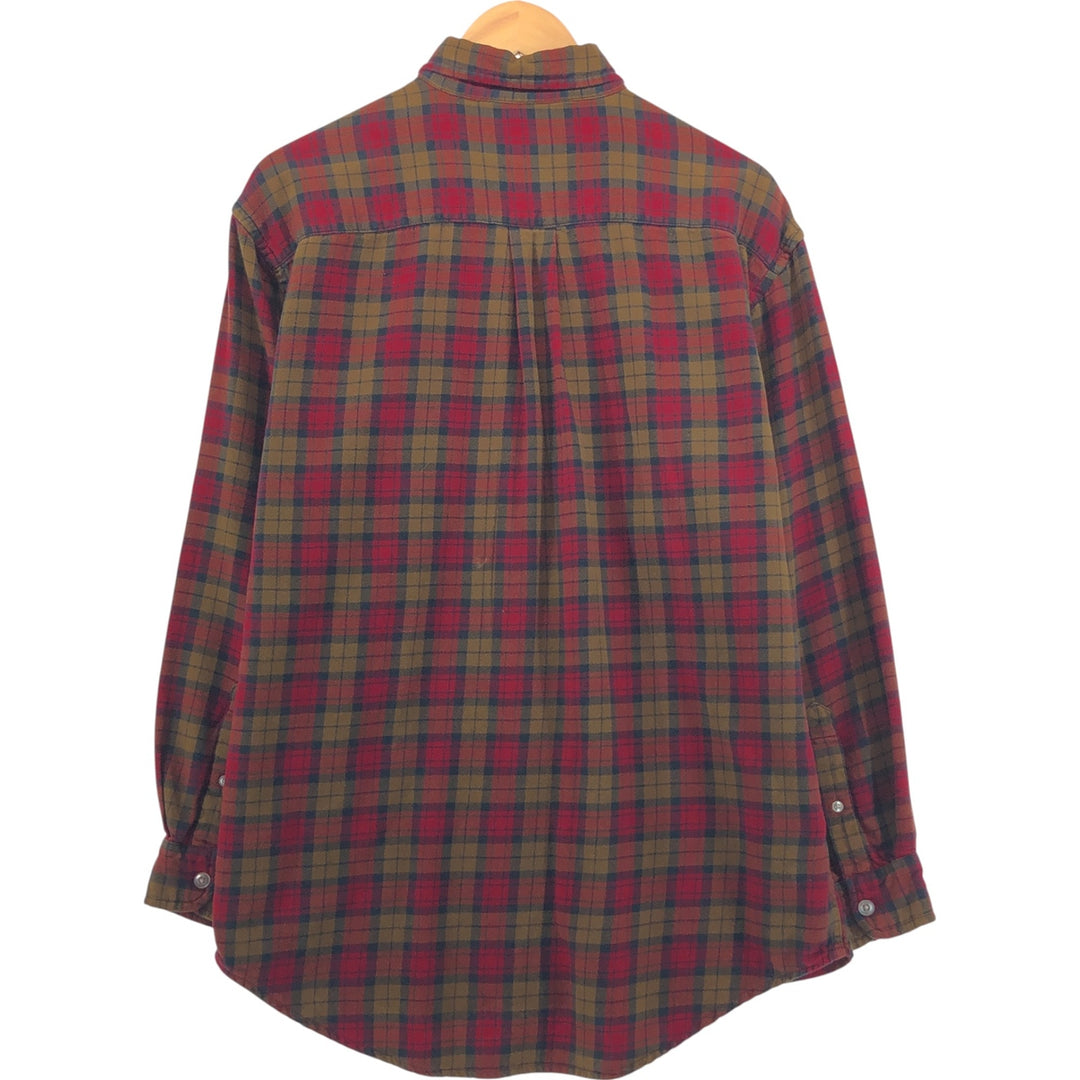 00'S Ralph Lauren POLO JEANS COMPANY Long Sleeve Button Down Light Flannel Check Shirt Men's Size S cotton red type Vintage Second Hand