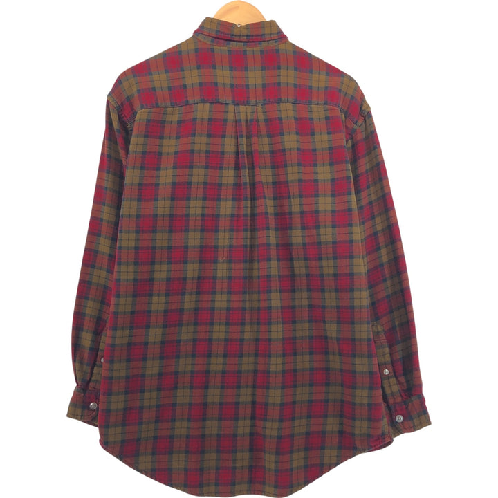00'S Ralph Lauren POLO JEANS COMPANY Long Sleeve Button Down Light Flannel Check Shirt Men's Size S cotton red type Vintage Second Hand