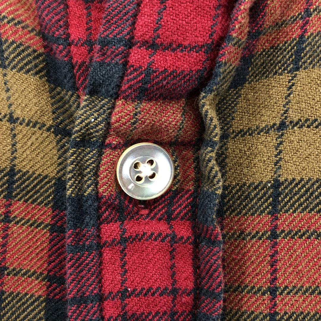 00'S Ralph Lauren POLO JEANS COMPANY Long Sleeve Button Down Light Flannel Check Shirt Men's Size S cotton red type Vintage Second Hand