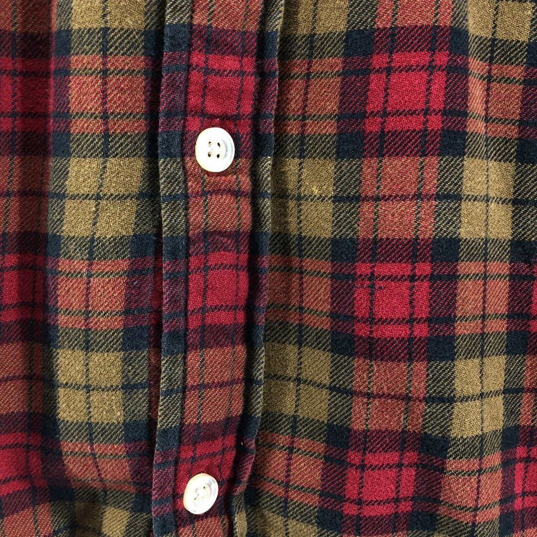 00'S Ralph Lauren POLO JEANS COMPANY Long Sleeve Button Down Light Flannel Check Shirt Men's Size S cotton red type Vintage Second Hand