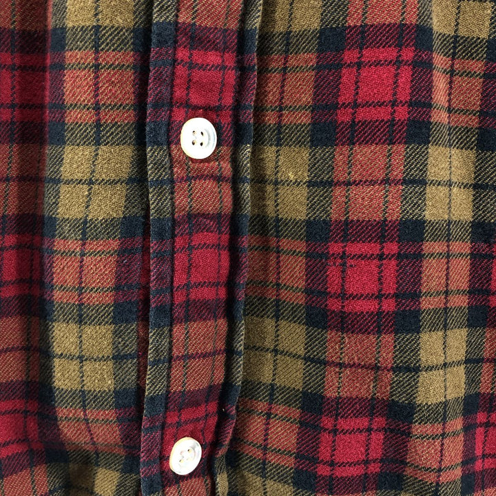 00'S Ralph Lauren POLO JEANS COMPANY Long Sleeve Button Down Light Flannel Check Shirt Men's Size S cotton red type Vintage Second Hand