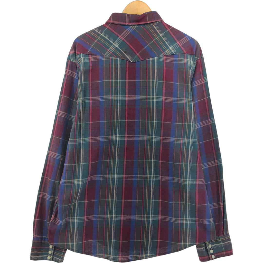 80'S Five Brother DAKOTA Western flannel check shirt, made in USA, men's XXL, vintage unknown purple type Vintage Second Hand