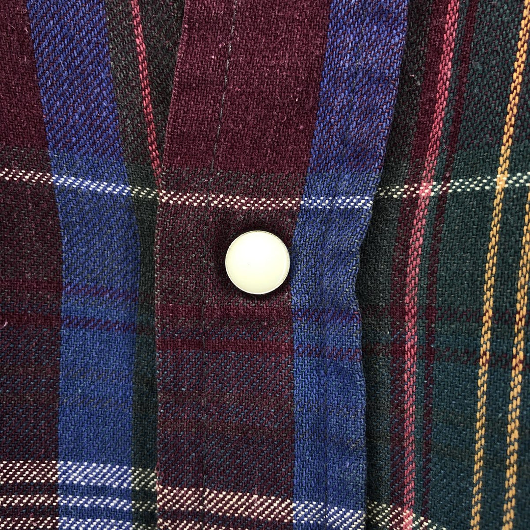80'S Five Brother DAKOTA Western flannel check shirt, made in USA, men's XXL, vintage unknown purple type Vintage Second Hand