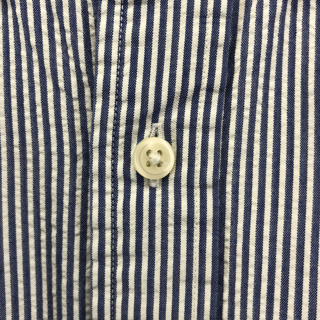 Ralph Lauren short sleeve button down striped shirt, men's XL size cotton blue type Vintage Second Hand