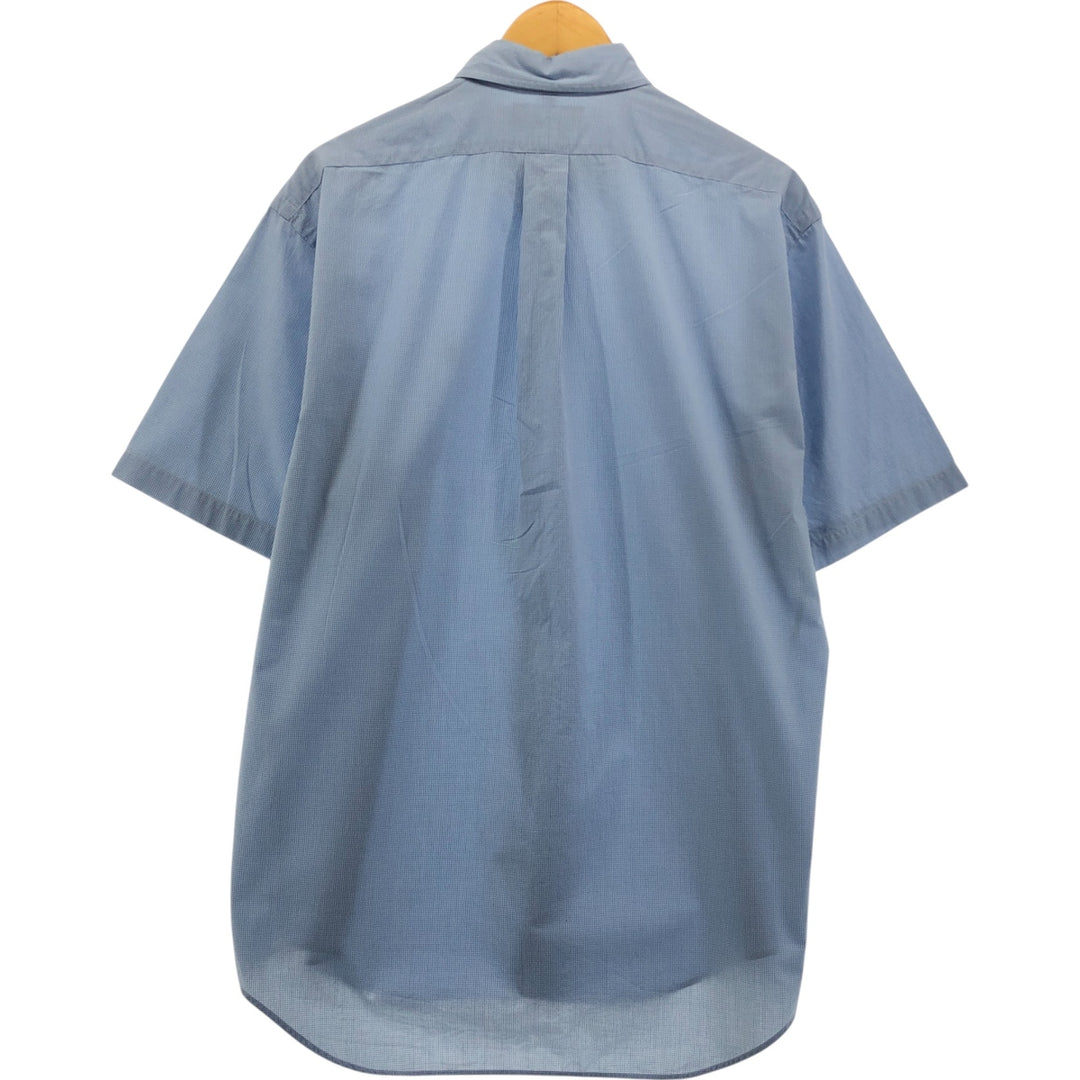 Ralph Lauren BLAKE Gingham Check Short Sleeve Button Down Check Shirt Men's M cotton Blue type light blue Vintage Second Hand