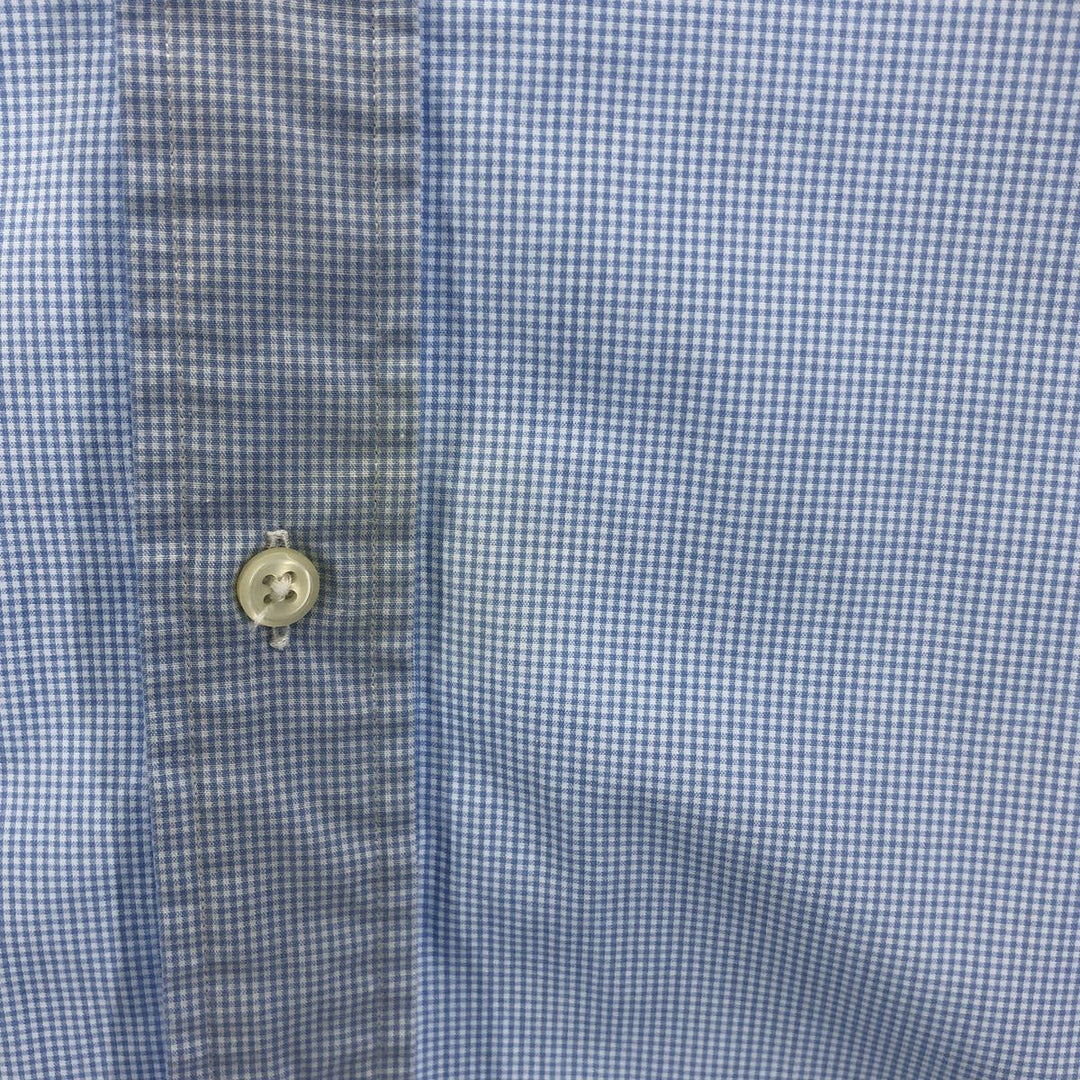 Ralph Lauren BLAKE Gingham Check Short Sleeve Button Down Check Shirt Men's M cotton Blue type light blue Vintage Second Hand