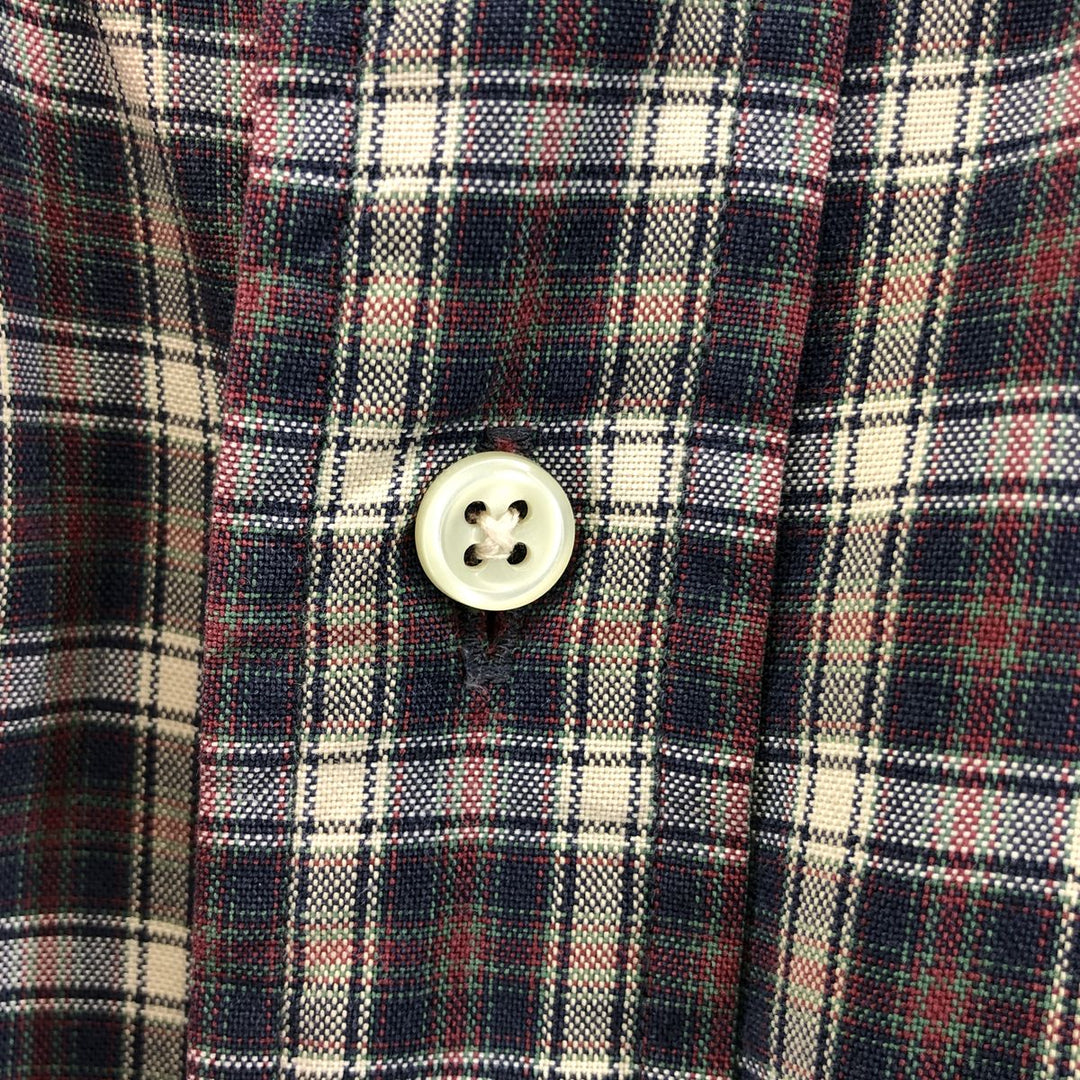 Ralph Lauren POLO by Ralph Lauren short sleeve button down check shirt made in Canada men's XL size cotton Indigo Vintage Second Hand