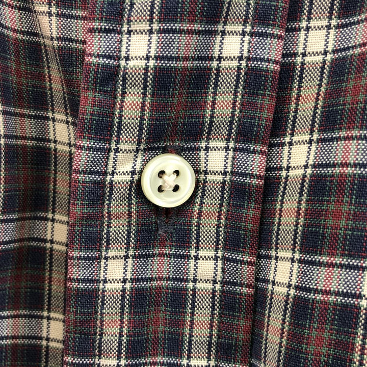 Ralph Lauren POLO by Ralph Lauren short sleeve button down check shirt made in Canada men's XL size cotton Indigo Vintage Second Hand