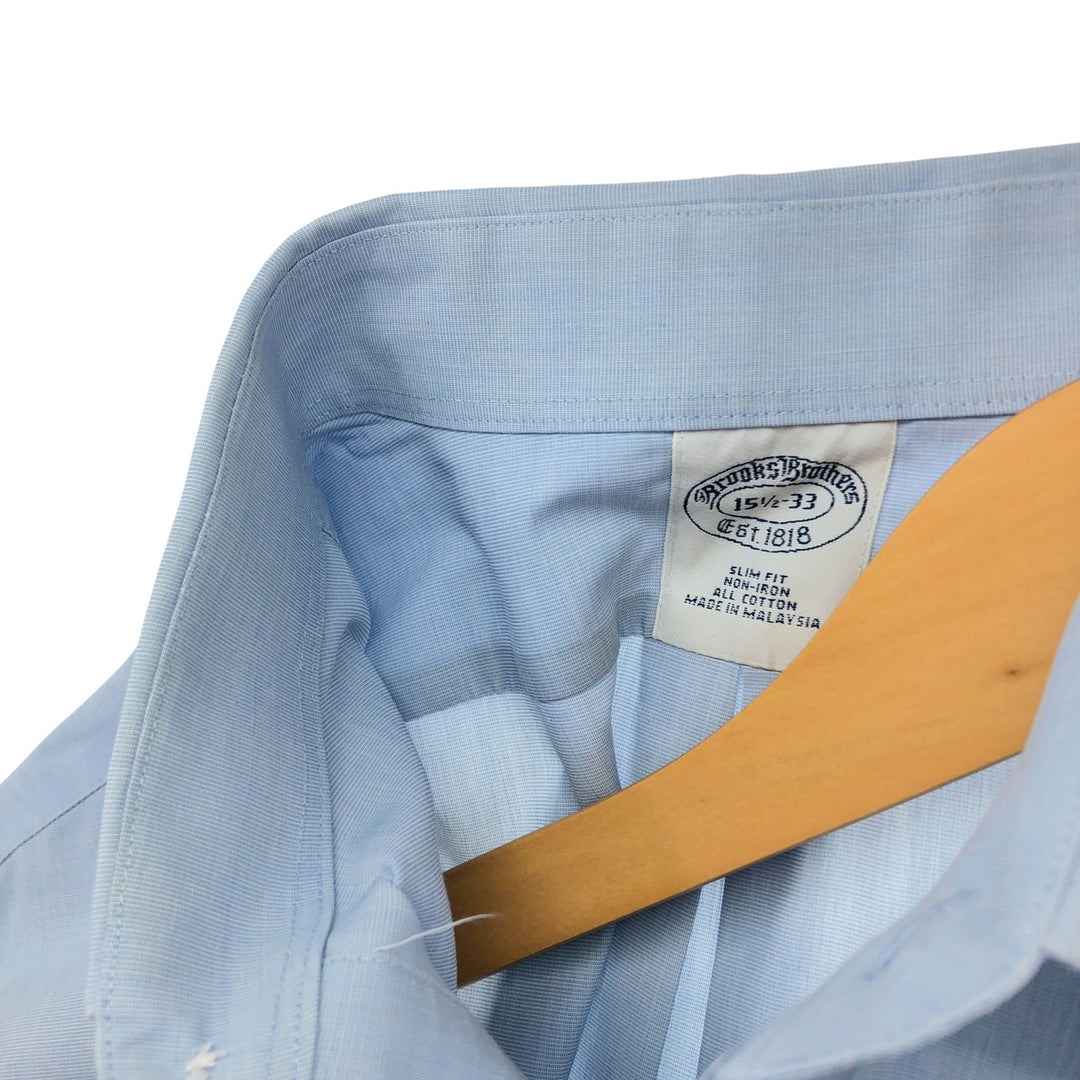Brooks Brothers Est.1818 Short Sleeve Cotton Shirt, Men's Medium cotton Blue type light blue Vintage Second Hand
