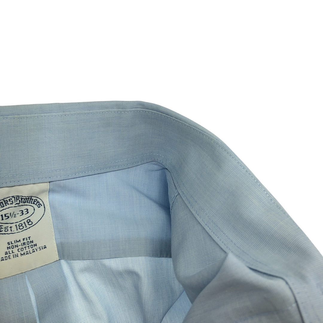 Brooks Brothers Est.1818 Short Sleeve Cotton Shirt, Men's Medium cotton Blue type light blue Vintage Second Hand