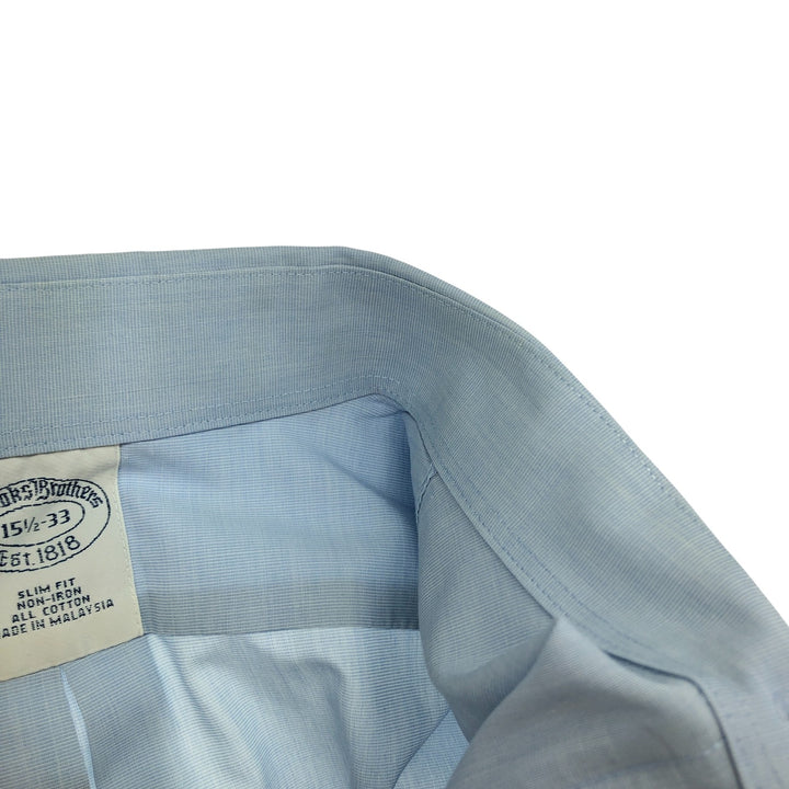 Brooks Brothers Est.1818 Short Sleeve Cotton Shirt, Men's Medium cotton Blue type light blue Vintage Second Hand