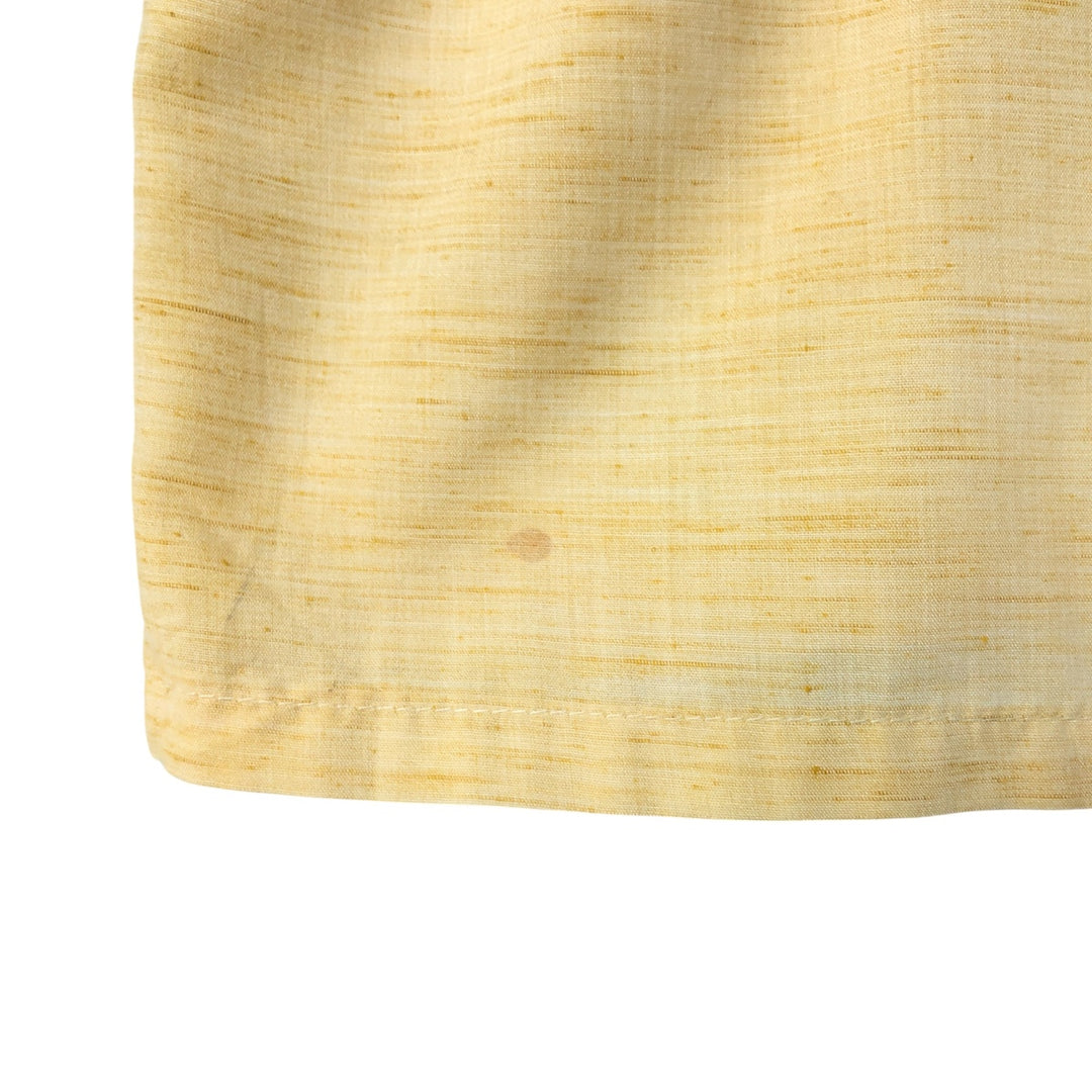 ~90'S COUNTRY CLUB Italian collar short sleeve polycotton box shirt made in Australia men's XL size unclear yellow type Vintage Second Hand