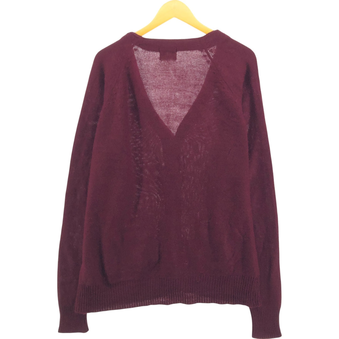 Vintage 70s-80'S Montgomery Ward Acrylic Knit Cardigan, Men's Size XL acrylic bordeaux Vintage Second Hand