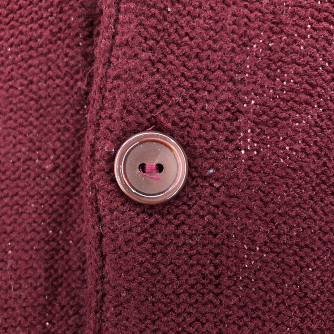 Vintage 70s-80'S Montgomery Ward Acrylic Knit Cardigan, Men's Size XL acrylic bordeaux Vintage Second Hand