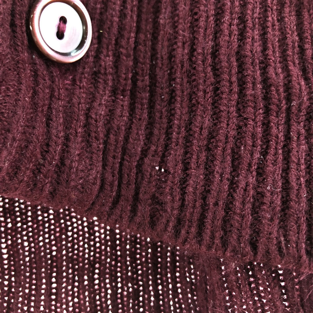 Vintage 70s-80'S Montgomery Ward Acrylic Knit Cardigan, Men's Size XL acrylic bordeaux Vintage Second Hand