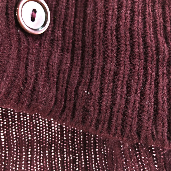 Vintage 70s-80'S Montgomery Ward Acrylic Knit Cardigan, Men's Size XL acrylic bordeaux Vintage Second Hand