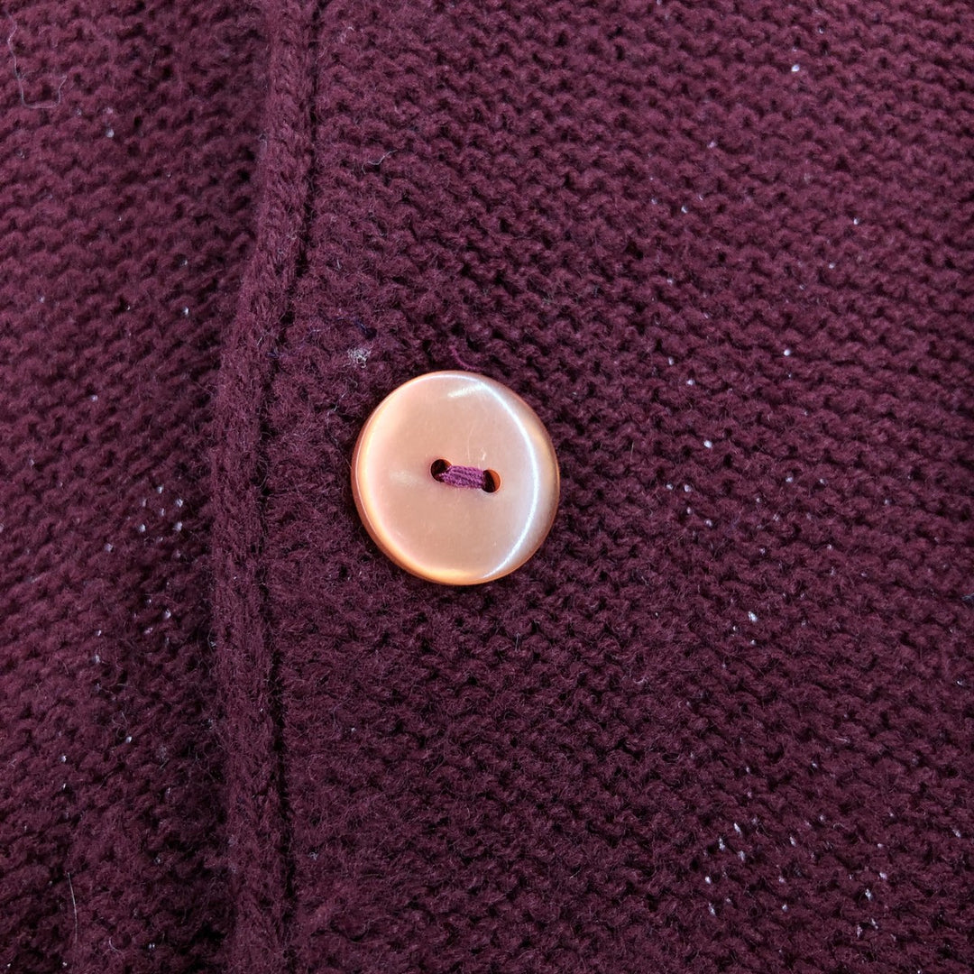 Vintage 70s-80'S Montgomery Ward Acrylic Knit Cardigan, Men's Size XL acrylic bordeaux Vintage Second Hand