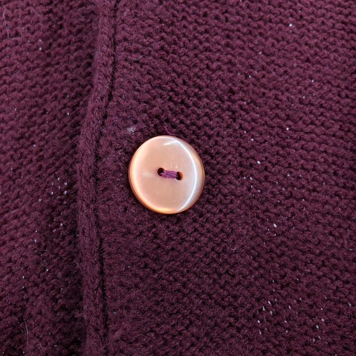 Vintage 70s-80'S Montgomery Ward Acrylic Knit Cardigan, Men's Size XL acrylic bordeaux Vintage Second Hand