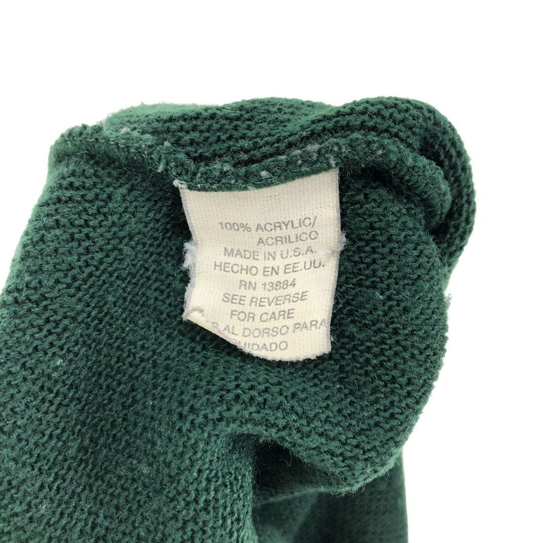 90'S Vintage IZOD V-neck acrylic knit vest, made in the USA, size L, men's acrylic green type Vintage Second Hand