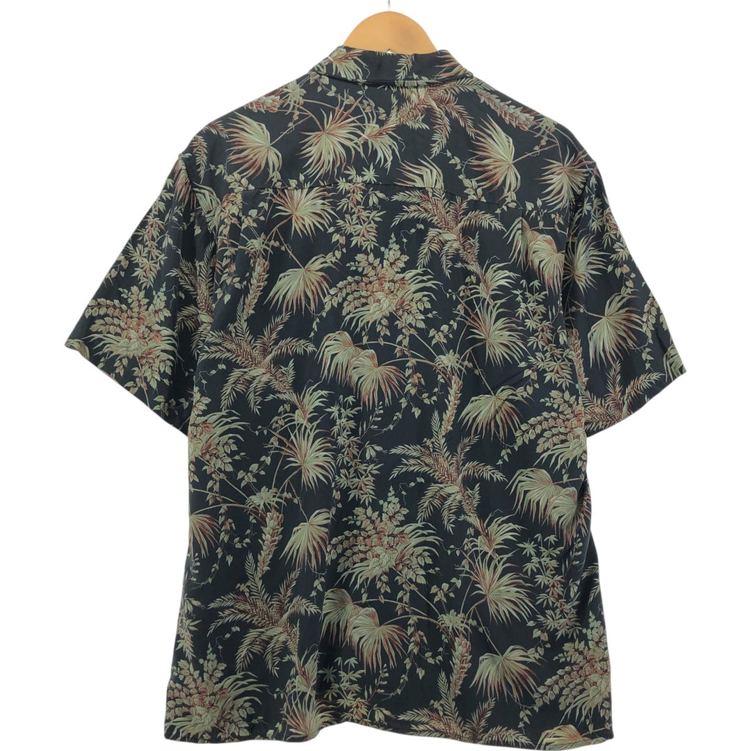 80s-90'S Reyn Spooner Diamond Head Tag All-Over Leaf Pattern Open Collar Rayon Aloha Shirt Men's Size L unclear multicolor Vintage Second Hand