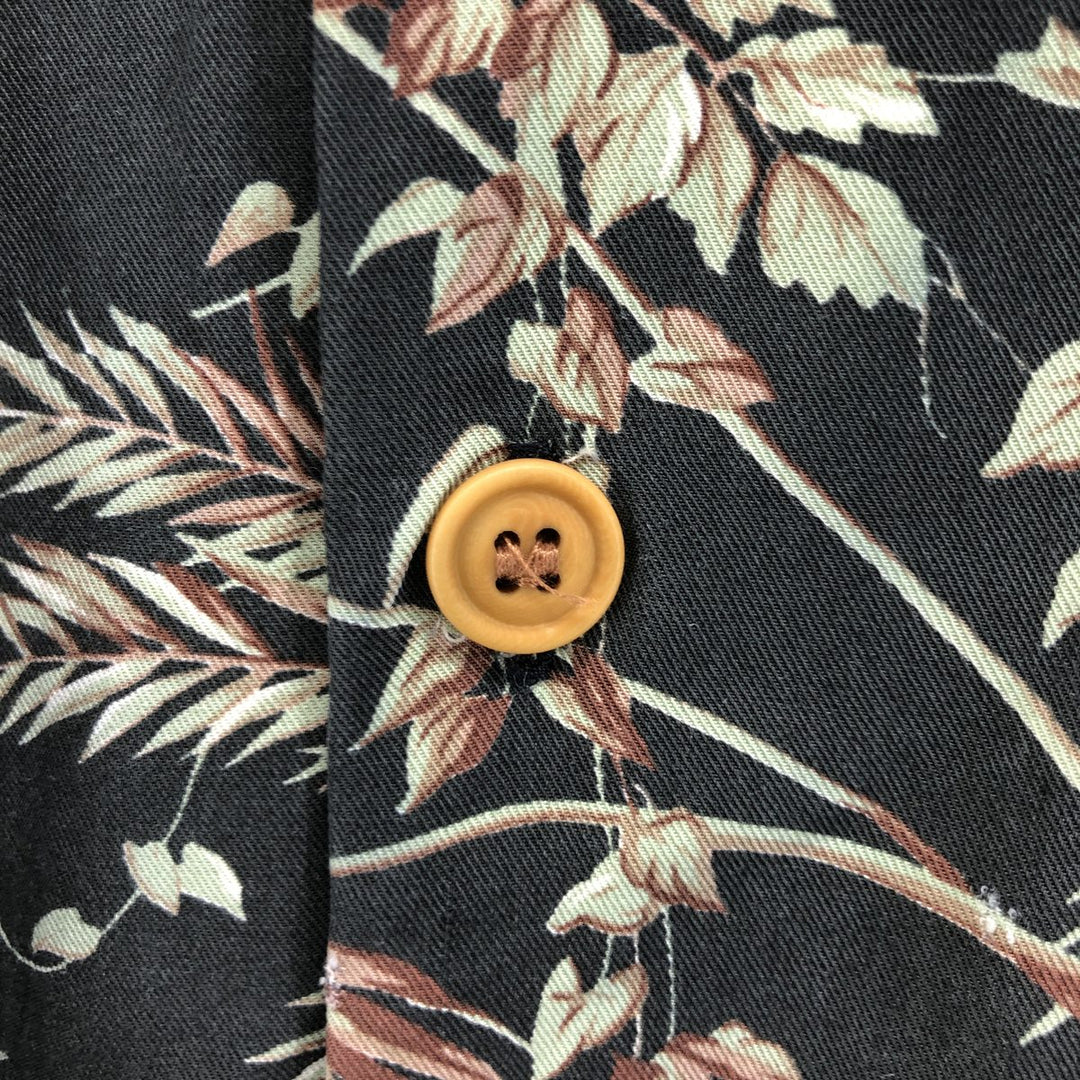 80s-90'S Reyn Spooner Diamond Head Tag All-Over Leaf Pattern Open Collar Rayon Aloha Shirt Men's Size L unclear multicolor Vintage Second Hand