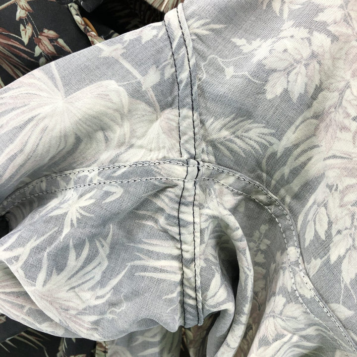 80s-90'S Reyn Spooner Diamond Head Tag All-Over Leaf Pattern Open Collar Rayon Aloha Shirt Men's Size L unclear multicolor Vintage Second Hand