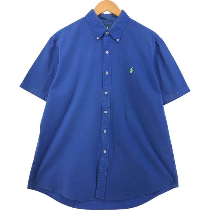 Ralph Lauren BLAKE short sleeve button down shirt, men's XL size cotton blue type Vintage Second Hand