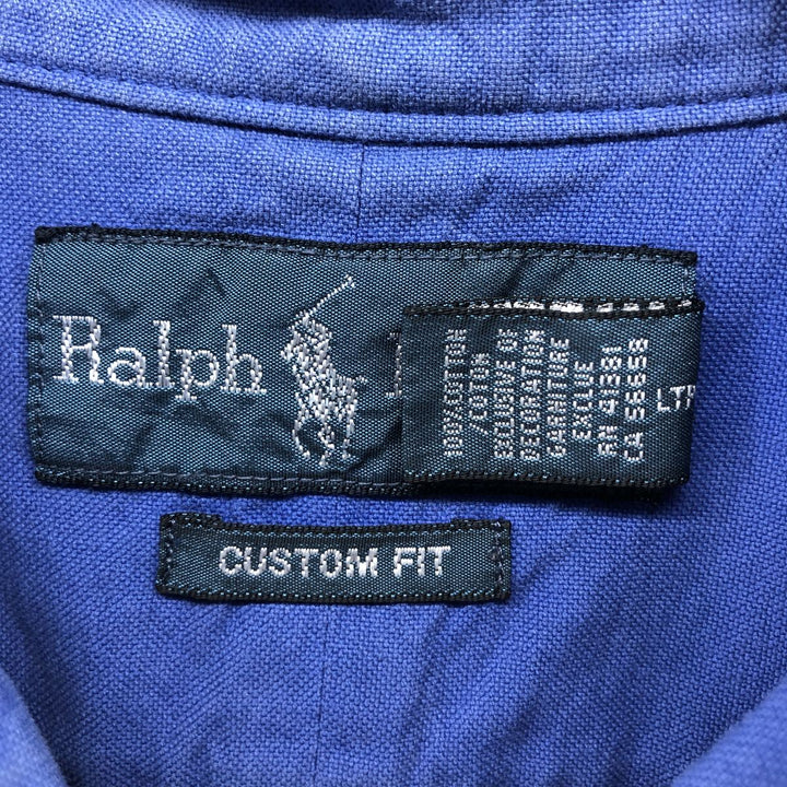 Ralph Lauren BLAKE short sleeve button down shirt, men's XL size cotton blue type Vintage Second Hand