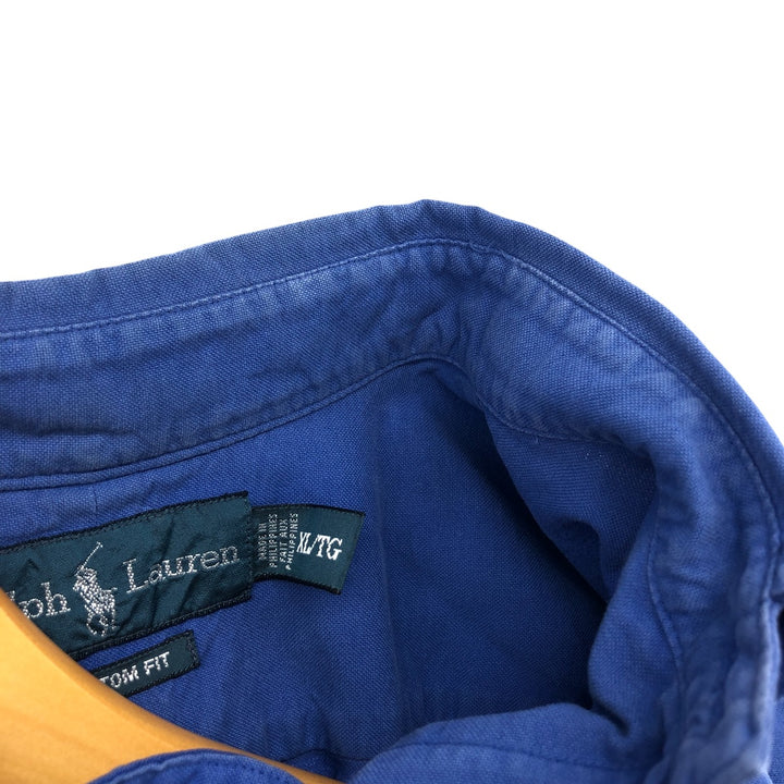 Ralph Lauren BLAKE short sleeve button down shirt, men's XL size cotton blue type Vintage Second Hand