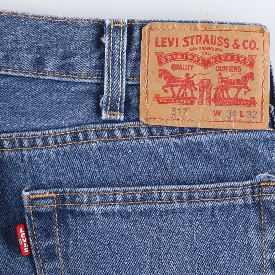 Levi's 517 Bootcut Denim Pants for Men, Size W34 cotton blue type Vintage Second Hand